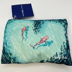 United Airlines HAWAII Christie Shinn Travel Amenity Kit "Teamwork" Pink Sharks